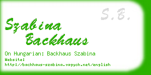 szabina backhaus business card